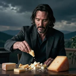 Keanu Reeves stealing cheese