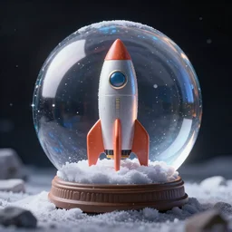 cosmic rocket inside snow ball toy, stunning 8 k octane comprehensive 3 d render, inspired by istvan sandorfi & greg rutkowski & unreal engine, perfect symmetry, dim volumetric cinematic lighting, extremely hyper - detailed, stunning light reflections, incredibly real lifelike attributes & flesh texture, intricate, masterpiece, artstation, stunning, 8 5 mm f 1. 4