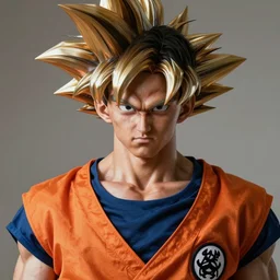 photorealistic human goku, goku as an asian man, human face, goku in real life, spiky hair, orange gi, asian human, realistic photography, human goku, photography, cinematic, photo