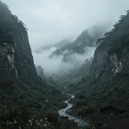 a dreamy misty valley that travellers get lost in often that is filled with hidden demons