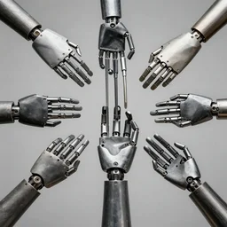 photograph of mechanical hands are the rulers of everything