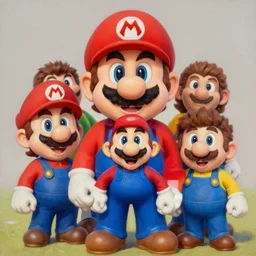 super mario family portrait, oil painting, highly detailed