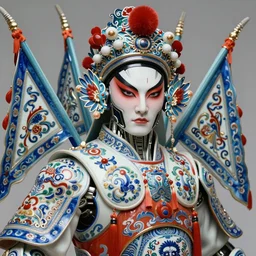 portrait of a chinese masculine male cyberpunk machine, machine face, upper half portrait, decorated with chinese opera motifs, muscular, asian, fine china, wuxia, traditional chinese art intricate intense elegant 京 剧 highly detailed digital painting artstation concept art smooth sharp focus illustration, art by artgerm and greg rutkowski alphonse mucha 8 k