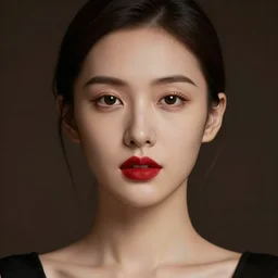 hight focus of a symmetrical portrait of a wonderful lady with clear skin and red lips, dramatic light, cinematic, artstation, poster, octane render 8 k s 1