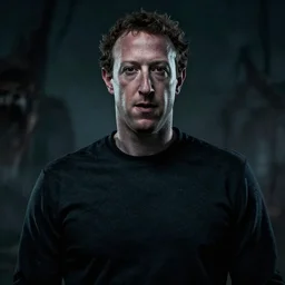 Scary creepy horrific Mark Zuckerberg villain