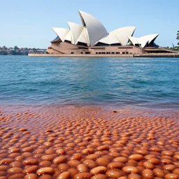 sydney harbor but the water is baked beans