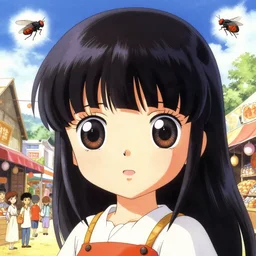 character portrait of the fly princess gorgeous detailed eyes in the marketplace in the sky, color page tankoban, 4k, tone mapping, doll, akihiko yoshida, james jean andrei riabovitchev marc simonetti, yoshitaka amano, dipera, insect, bug, flies, bug eyes