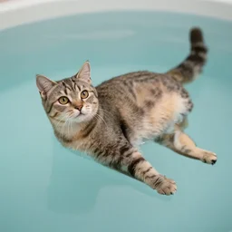 an cat floating