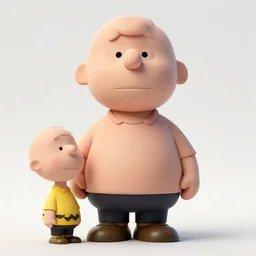 hyperrealistic rendering, fat smooth flesh monster charlie brown by donato giancola and greg rutkowski and wayne barlow and zdzisław beksinski, product photography, action figure, sofubi, studio lighting, colored gels, colored background