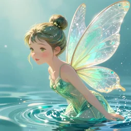 water fairy, fantasy, closeup, art, illustration, fantasy art, trending on artstation, masterpiece