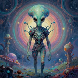 psychedelic alien, artwork by Daniel Merriam,