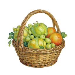 Fruit Basket in the style of Vincent Van Gogh