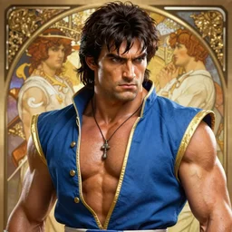 ultra realistic freddy mercury as ryu from street fighter, portrait, 4 k, ultra realistic, detailed focused art by artgerm and greg rutkowski and alphonse mucha