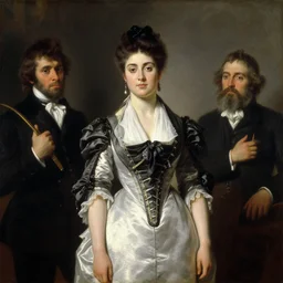 portrait of an australopithecus woman wearing fashionable 1 9 th century french clothing by william bouguereau, alexandre cabanel, edgard maxence, eugene de blaas, oil on canvas, 1 8 8 5, musee d'orsay
