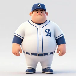 a wildly fat man in a baseball outfit