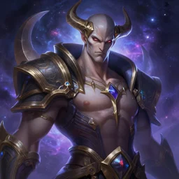 painted portrait of mordekaiser, divine god, entity, powerful, evil, upper body, fantasy, intricate, galaxy, highly detailed, digital painting, universe backdrop, artstation, concept art, smooth, sharp focus, illustration, art by riot games