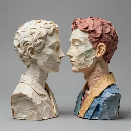 empathy emerging in artificial intelligence. studio. papier - mache