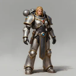 portrait of a full body of beautiful female warhammer space marine, d & d, fantasy, arcane, flat lighting, intricate, muscular, highly detailed, digital painting, artstation, concept art, smooth, sharp focus, illustration, art by simon bisley and greg rutkowski and alphonse mucha, natural tpose