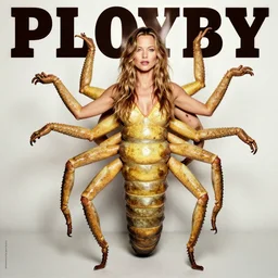 Kate moss with 8 arms and 100 legs like a katerpillar posing for Playboy magazine, Photograph