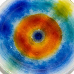 murano glass plate, detail, extreme close - up, colorful, macro photography