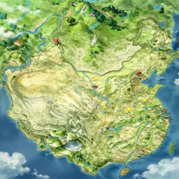 treasure map of a fantasy world with distinct biomes, highly detailed, smooth, sharp focus, artstation, illustration by makoto shinkai and moebius and jean giraud