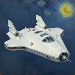 an oil painting of a Star Wars spacecraft called the Lambda-class T-4a Imperial Shuttle from, by Vincent van Gogh,