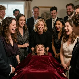 stock photo of everyone laughing at your funeral