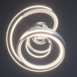 a neon symmetrical endless spiral, 8 k, rim lighting, lumen global illumination