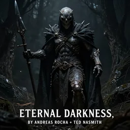 eternal darkness, by Andreas Rocha + Ted Nasmith, dark, cinematic lighting, masterpiece, highly detailed, 8k resolution, trending on art station
