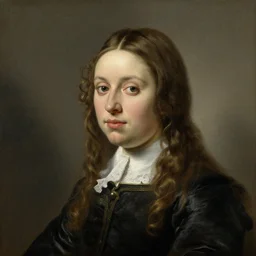 A portrait painting of Bridgette B by Rembrandt van Rijn