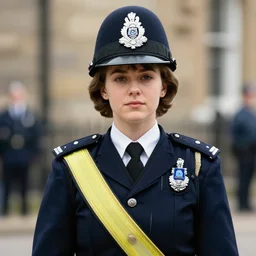 a pretty young british police officer. 1 9 6 7.