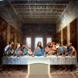 The Last Supper, with acrobats