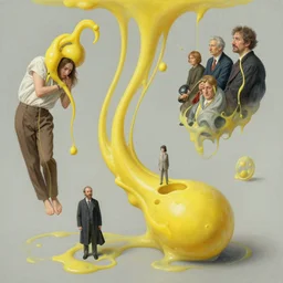 human mitosis by greg rutkowski and norman rockwell and gil elvgren and zdzisław beksinski and michal karcz and magali villeneuve and gerald brom, chiaroscuro!!, solarpunk, postminimalism, opaque yellow liquid, floating, tendrils, ooze, hyperrealism, surrealism