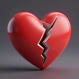 broken heart, ultrarealistic, HD, 8K, 3D rendering, high quality, ultra detailed,