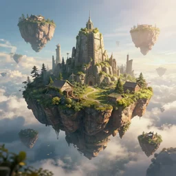 post apocalyptic floating islands, digital art, very beautiful, fantasy, sharp focus, detailed, bloom, by greg rutkowski