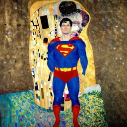 superman by gustav klimt