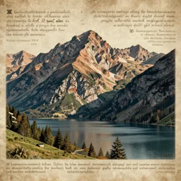 lakeside mountains, medieval marginalia