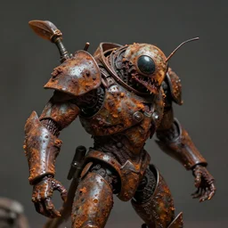 airbrush macro insect viscera | as god |, carapace rust crapped dystopic armor, chris foss, enric torres, alberto bontempi, feng zu hyper realism, narrative light, muted colors, epic, hyper detailed, awe inspiring, award winning horror, torch lighting, hyper realism, cinematical