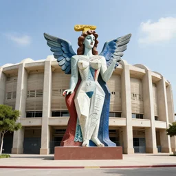 angel's stadium in the style of picasso