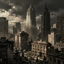 city concept art inspired by the game little nightmares and limbo