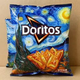 a bag of Doritos painted by Van Gogh