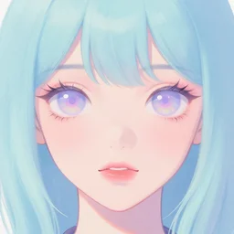 brilliant, elegant, pastel texture, matte painting hyperpop portrait with wide dreamy anime eyes trending on pixiv