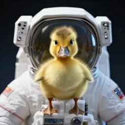epic portrait of an astronaut duckling, awesome gorgeous symmetrical cinematic perfect realistic