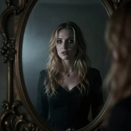 Brittany Murphy spirit in the dark misty mirror, dark eerie pic, photo taken by ghost adventures