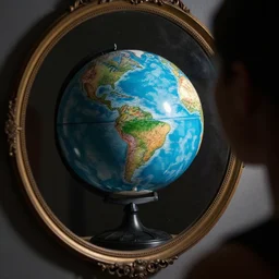 the globe looking at itself in the mirror