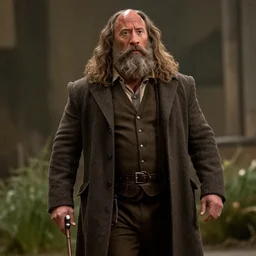 film still of Dwayne Johnson as Hagrid in new Harry Potter movie, 4k