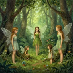 wimmel bild by hannah yata, fairy creatures, surrealism, nature,