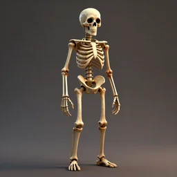 full body character of a skeleton, trending on artstation, digital painting, nendroid, anime, disney, pixar, 8 k, hd, dof, kodak film, volumetric lighting, subsurface scattering, photorealistic, octane render, extreme details