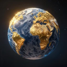 golden earth in space digital art synthwave detailed sharp focus synthwave art aesthetic octane render raw cinematic trending on artstation, highly detailed, matte painting