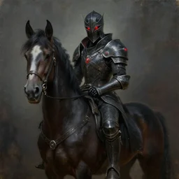 futuristic dark souls knight with red glowing eyes as an eldritch realistic fantasy character, portrait cheval, peter mohrbacher, jessica rossier, oil painting, highly detailed, cinematic lighting, unreal, natural tpose